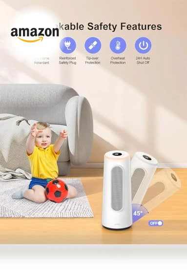 Smart Space Heater with App & Voice Control, 1500W Fast Heating — Portable Heating Solutions, CLEVAST