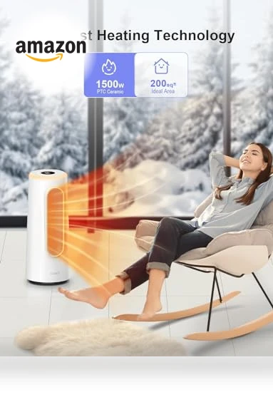 Smart Space Heater with App & Voice Control, 1500W Fast Heating — Portable Heating Solutions, CLEVAST