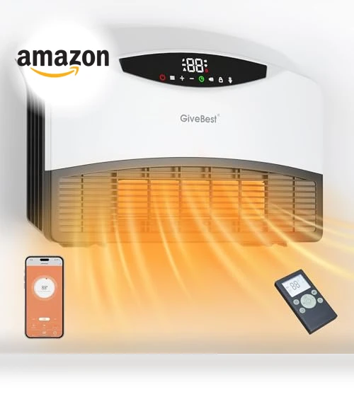 Smart Wall Heater with Alexa, WiFi Control, 1500W — Home Climate Control, GiveBest