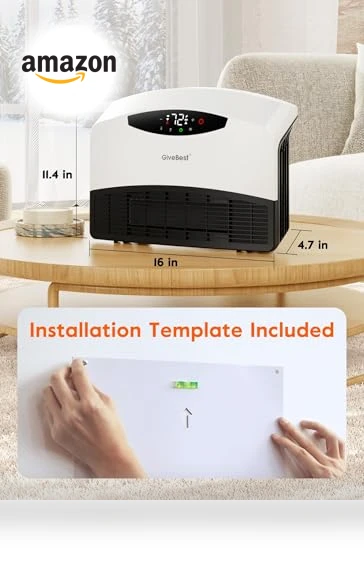 Smart Wall Heater with Alexa, WiFi Control, 1500W — Home Climate Control, GiveBest