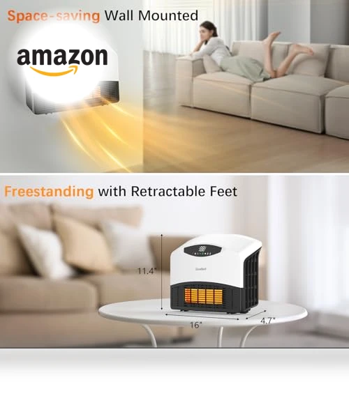 Smart Wall Heater with Alexa, WiFi Control, 1500W — Home Climate Control, GiveBest