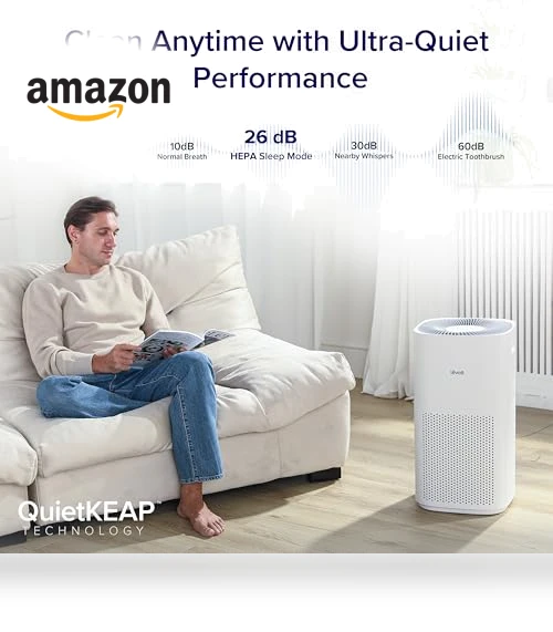Smart WiFi Air Purifier for Large Rooms up to 3175 Sq. Ft — Activated Carbon Air Purifiers, LEVOIT
