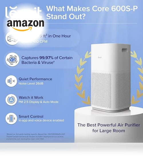 Smart WiFi Air Purifier for Large Rooms up to 3175 Sq. Ft — Activated Carbon Air Purifiers, LEVOIT