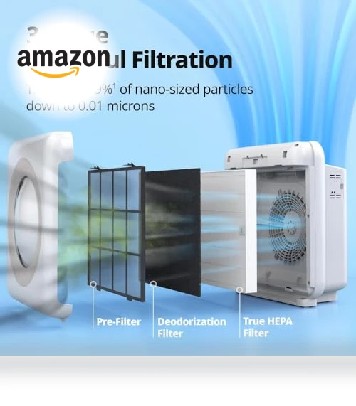 True HEPA Air Purifier with Air Quality Monitoring, Auto, Timer, Filter Indicator, and Eco Mode — HEPA Air Purifiers, Coway