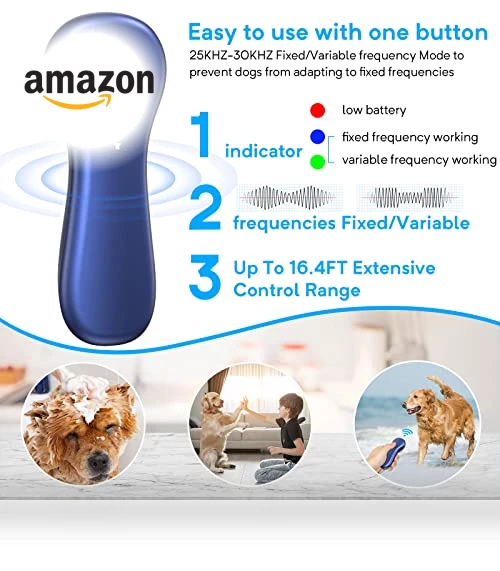 Ultrasonic Dog Bark Deterrent, Rechargeable Anti Barking Device for Dogs — Sonic Deterrents, Ahwhg