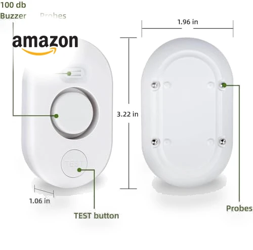 Water Leak Detectors 5 Pack for Home, 100dB Alarm for Basement, Bathroom, Kitchen — Water Leak Detection Systems, METAK