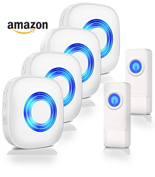 Waterproof Wireless Doorbell Kit with 1300-ft Range, 58 Melodies, LED Flash — Kits, PHYSEN
