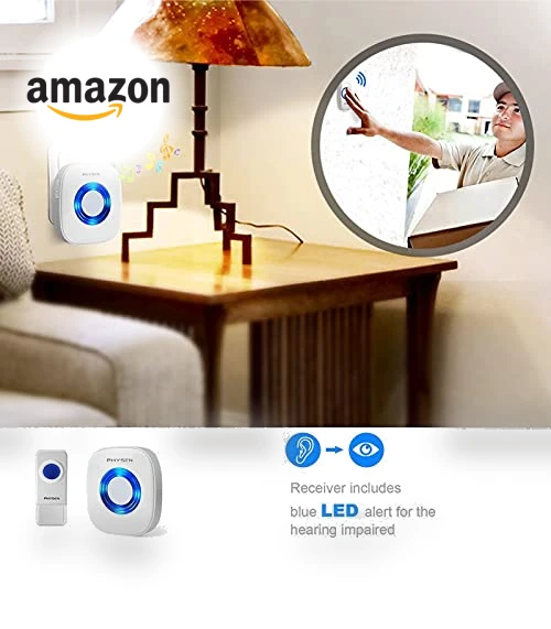Waterproof Wireless Doorbell Kit with 1300-ft Range, 58 Melodies, LED Flash — Kits, PHYSEN