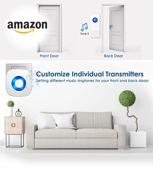 Waterproof Wireless Doorbell Kit with 1300-ft Range, 58 Melodies, LED Flash — Kits, PHYSEN