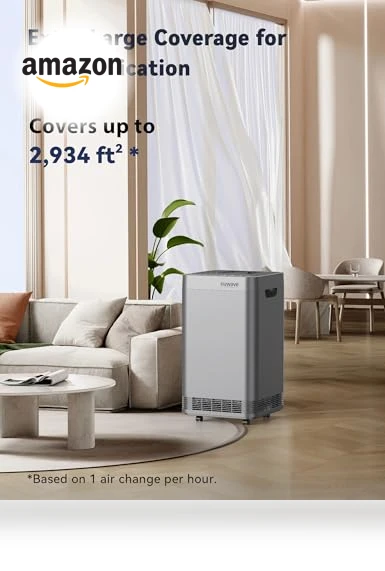 Whole House Air Purifier with 5 Stage Tower Structure, Smart Air Quality & Odor Sensors — Activated Carbon Air Purifiers, Nuwave