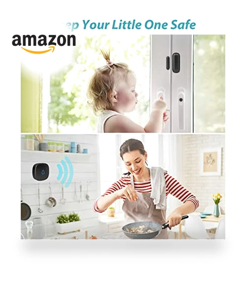 Wireless Door Open Contact Sensor Alarm with 500 FT Range — Smart Home Security, METAK