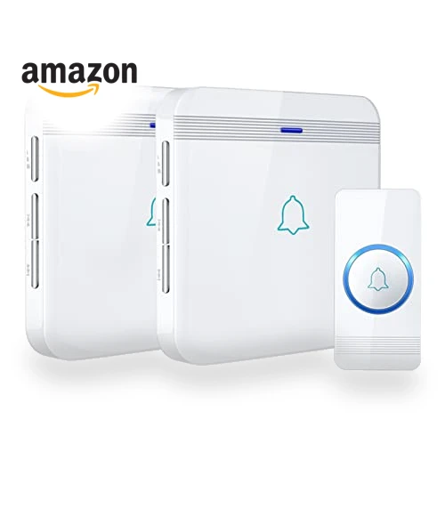 Wireless Doorbell Kit with 2 Plug-In Receivers, 52 Melodies, and LED Flash — Kits, AVANTEK