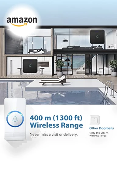 Wireless Doorbell Kit with 2 Plug-In Receivers, 52 Melodies, and LED Flash — Kits, AVANTEK