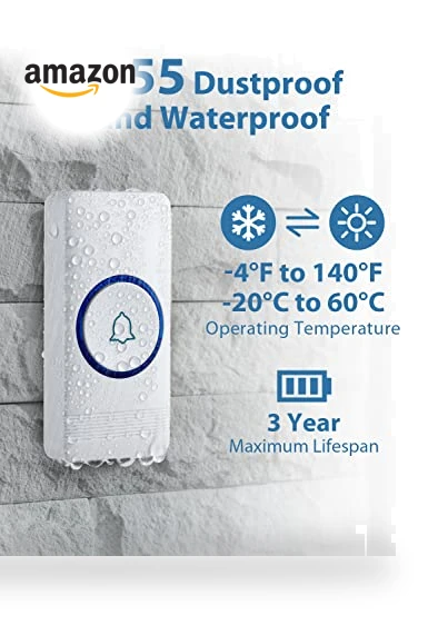 Wireless Doorbell Kit with 2 Plug-In Receivers, 52 Melodies, and LED Flash — Kits, AVANTEK