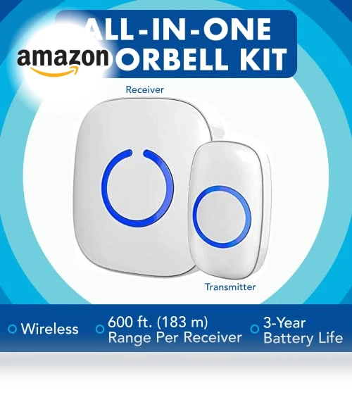 Wireless Doorbell Kit with LED Flash - 1 Button & 2 Chime Receivers — Kits, SadoTech