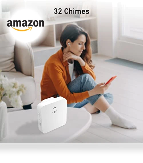 Wireless Doorbell with 1000ft Range, Adjustable Volume, 32 Melodies — Push Buttons, SECRUI