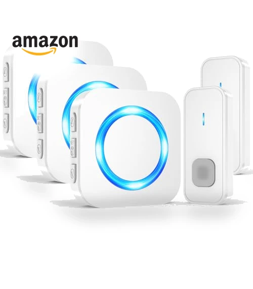 Wireless Doorbell with 55 Chimes, 1300ft Range, IP55 Waterproof — Kits, SURFOU