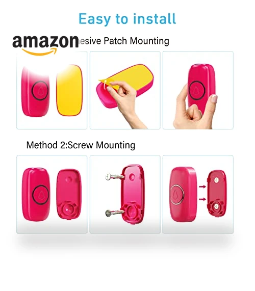 Wireless Doorbell with 58 Chimes, Adjustable Volume, 1000Ft Range — Push Buttons, SECRUI
