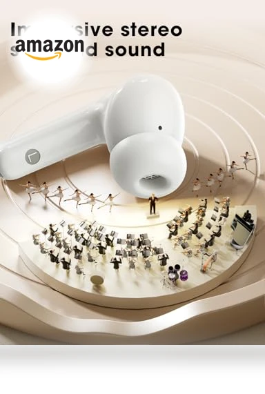 Wireless Earbuds with Big Bass Stereo Sound — In-Ear Headphones, ZZU