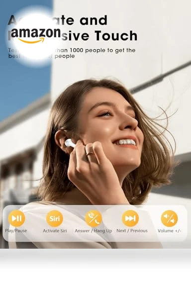 Wireless Earbuds with Big Bass Stereo Sound — In-Ear Headphones, ZZU