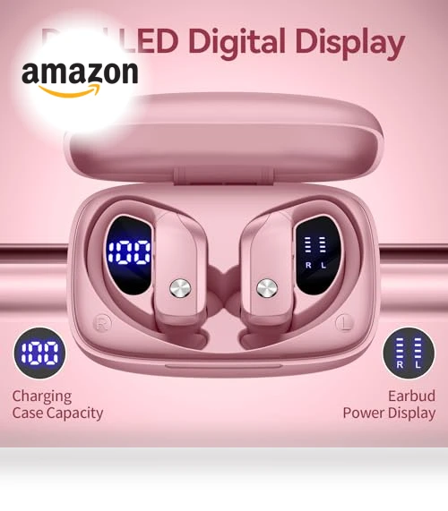 Wireless Earbuds with LED Display — In-Ear Headphones, BMANI
