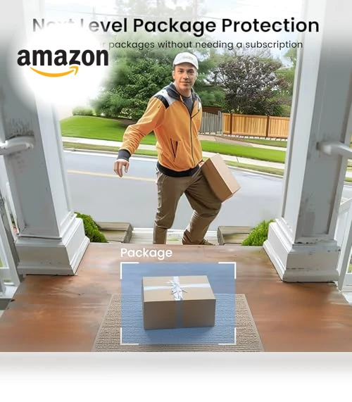 Wireless Video Doorbell Camera with Head-to-Toe View, No Monthly Fees — Smart Home Security, AOSU