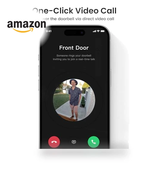 Wireless Video Doorbell Camera with Head-to-Toe View, No Monthly Fees — Smart Home Security, AOSU