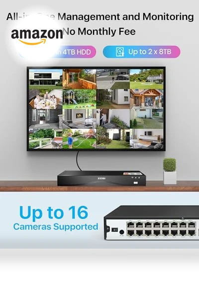 16CH 4K PoE Security Camera System — Smart Home Security, ZOSI