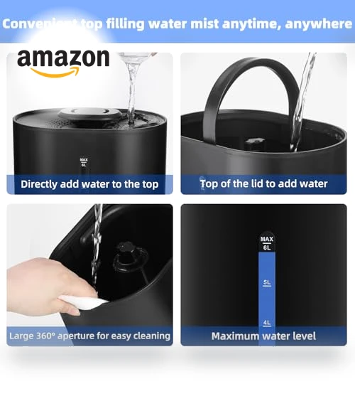 6L Humidifiers for Bedroom Large Room Home — Air Moisturizers, Coolfiqu