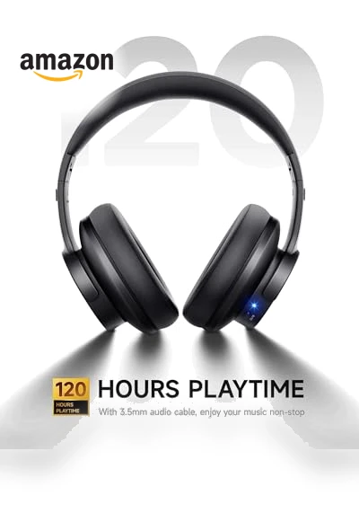 Bluetooth Headphones with 120H Playtime — In-Ear Headphones, Picun