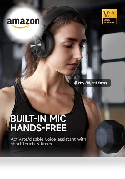 Bluetooth Headphones with 120H Playtime — In-Ear Headphones, Picun