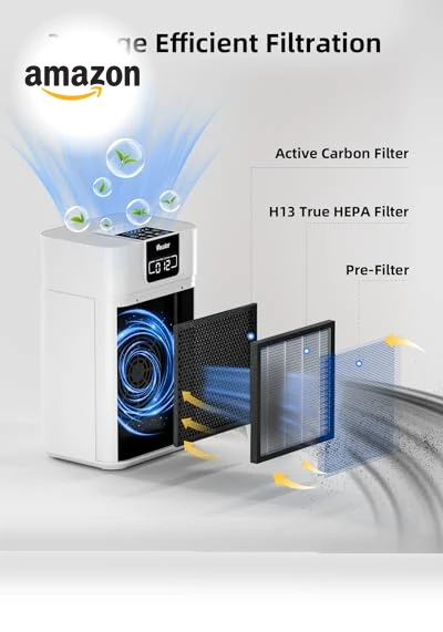 Home Air Purifier for Large Room — Activated Carbon Air Purifiers, VEWIOR