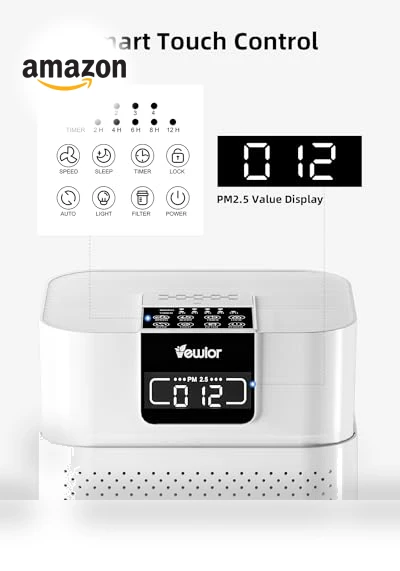 Home Air Purifier for Large Room — Activated Carbon Air Purifiers, VEWIOR