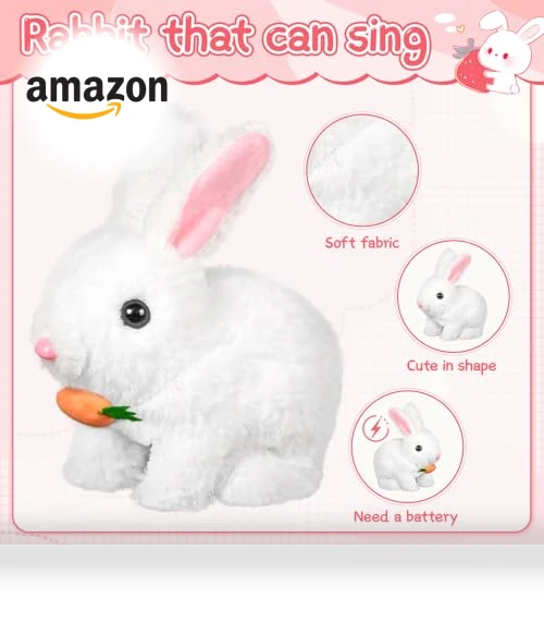 Interactive Realistic Bunny Toy — Plushies, Jiaarjia