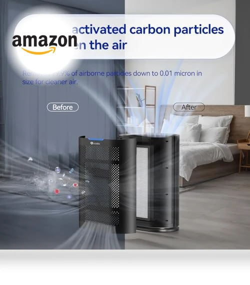 Large Room Air Purifier with Air Quality Monitor & Aromatherapy — Activated Carbon Air Purifiers, Aucleia