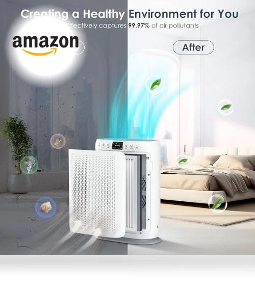 Large Room Air Purifier with HEPA Filter — Activated Carbon Air Purifiers, LuninoHome.com