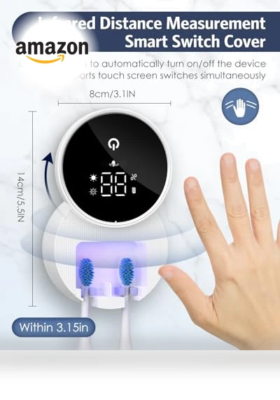 LED Smart Screen UV Toothbrush Cleaner Holder — Toothbrush Holders, Temracha