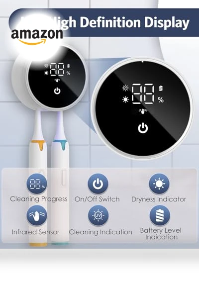 LED Smart Screen UV Toothbrush Cleaner Holder — Toothbrush Holders, Temracha