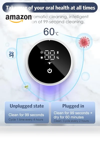 LED Smart Screen UV Toothbrush Cleaner Holder — Toothbrush Holders, Temracha