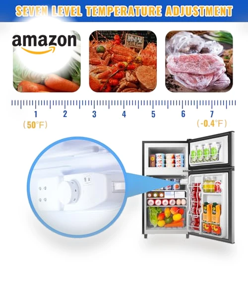 Mini Fridge with Freezer Compact Refrigerator — Mini Fridges, WANAI