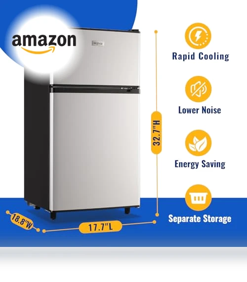 Mini Fridge with Freezer Compact Refrigerator — Mini Fridges, WANAI