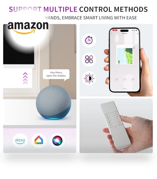 Motorized Blinds with Remote - Blackout Smart Roller Shades — Roller, Astomi