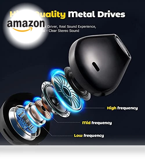 Noise Isolating Wired Earbuds with Microphone — In-Ear Headphones, Jogteg