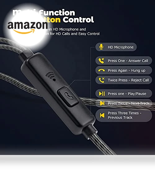 Noise Isolating Wired Earbuds with Microphone — In-Ear Headphones, Jogteg