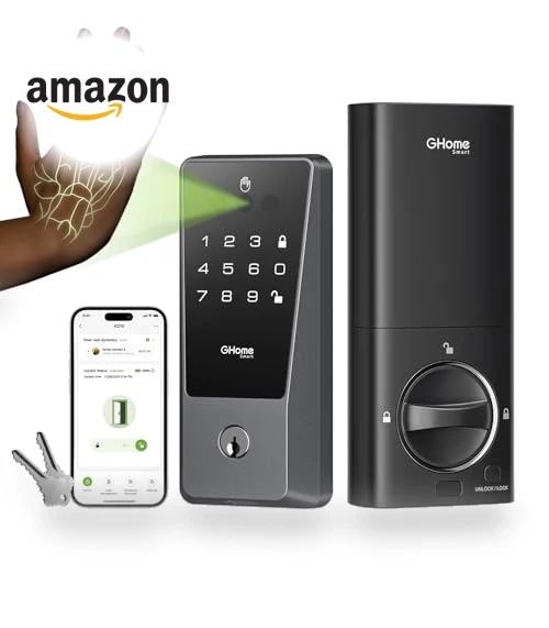 Smart Door Lock with Palm Vein Recognition — Smart Home Security, GHome Smart