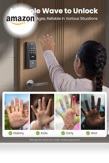 Smart Door Lock with Palm Vein Recognition — Smart Home Security, GHome Smart