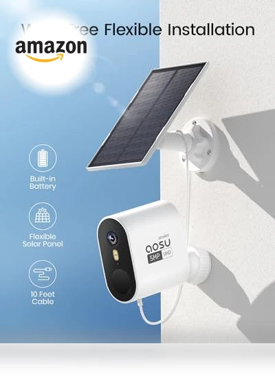 Solar Security Cameras Outdoor Wireless — Smart Home Security, AOSU