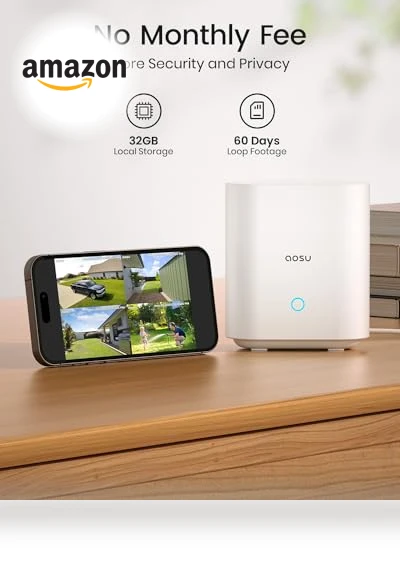 Solar Security Cameras Outdoor Wireless — Smart Home Security, AOSU