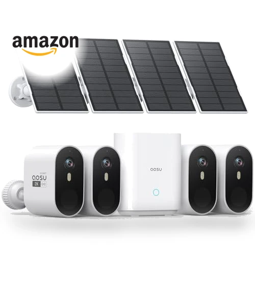 Solar Security Cameras Wireless Outdoor — Smart Home Security, AOSU