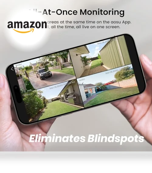 Solar Security Cameras Wireless Outdoor — Smart Home Security, AOSU